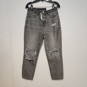 American Eagle High Rise Mom Jeans Smoked Gray Size 4 Short New